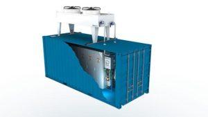 Container cooler for shore power supply