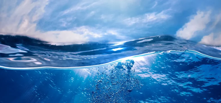 Wave pictured beneath water