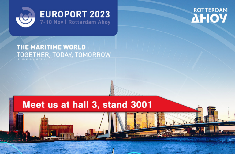 Web banner welcoming people to Adwatec stand in Europort
