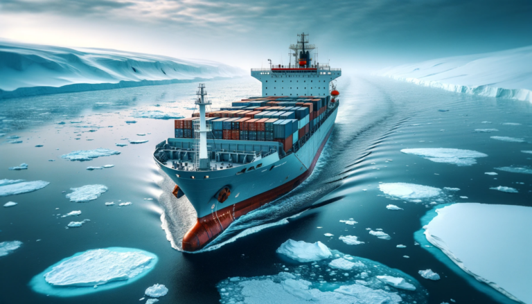 Picture of a ship in icy water
