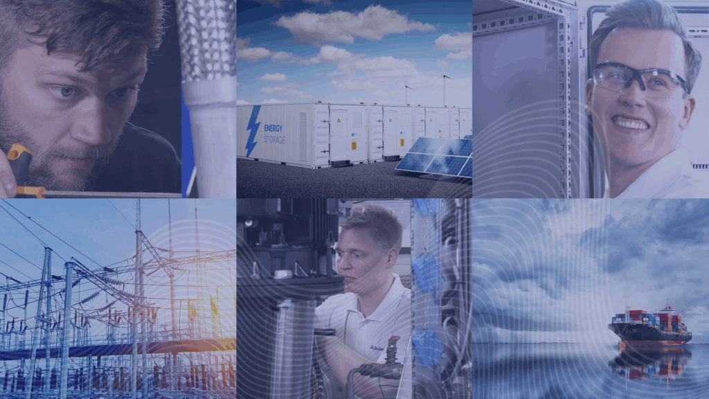 Photo collage of adwatec applications and workers