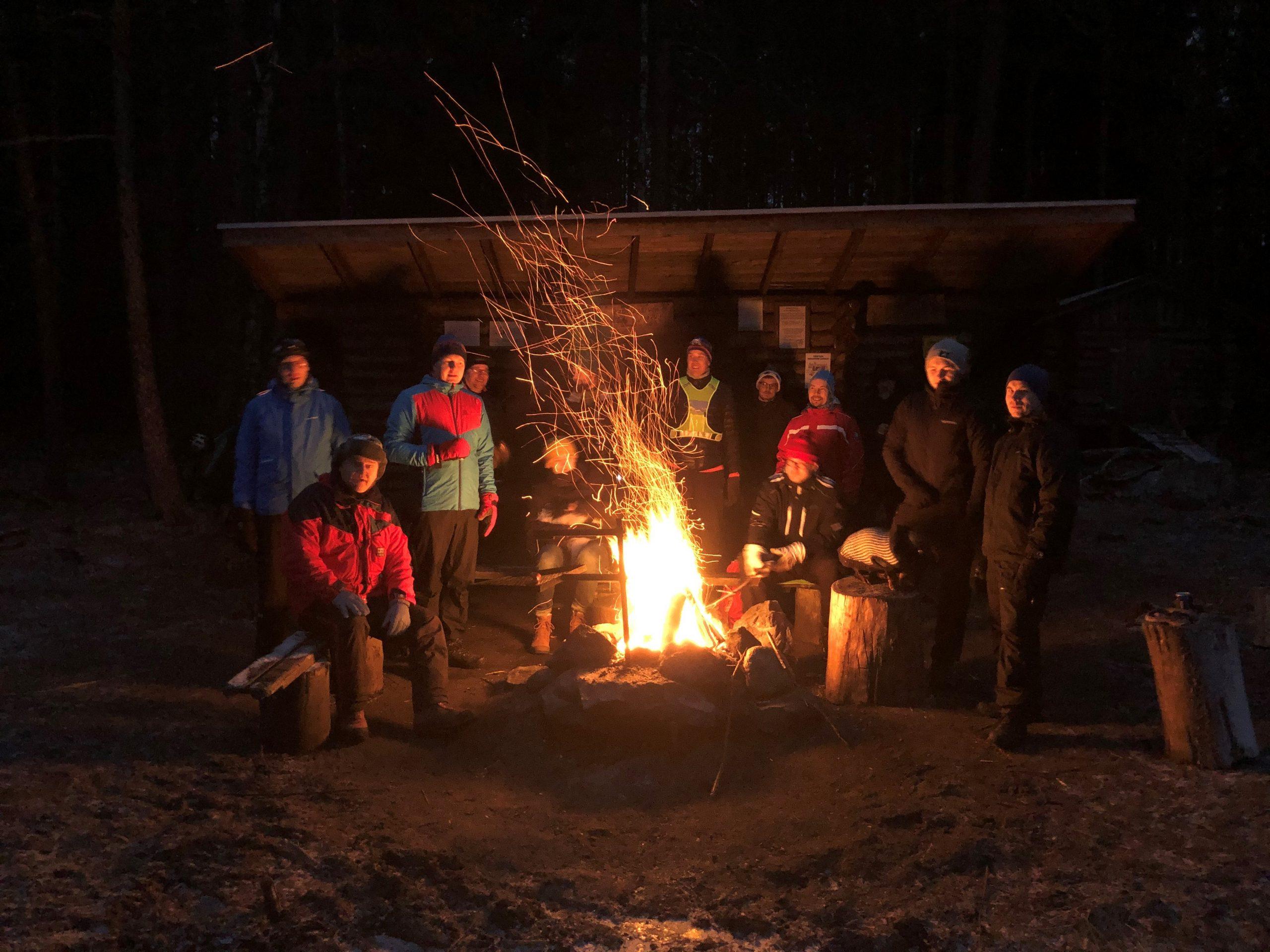 Adwatec workes by the bonfire